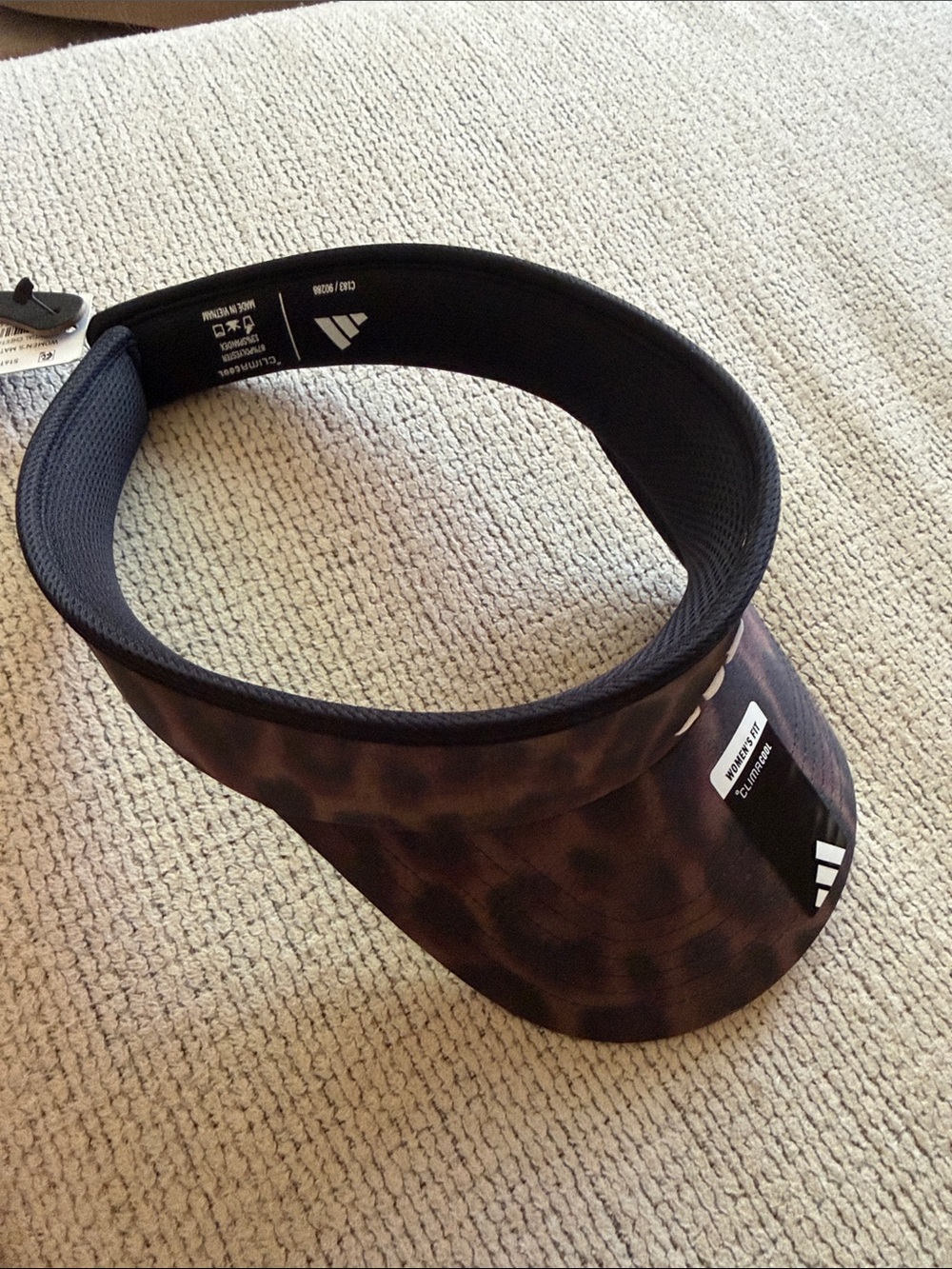 adidas Women's Visor - Dark Brown and Black Cheetah Print NWT - Picture 2 of 5